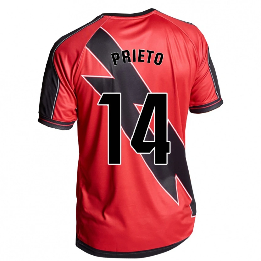 Danxen Women Pablo Prieto #14 Red Black Away Jersey 2025/26 T-Shirt