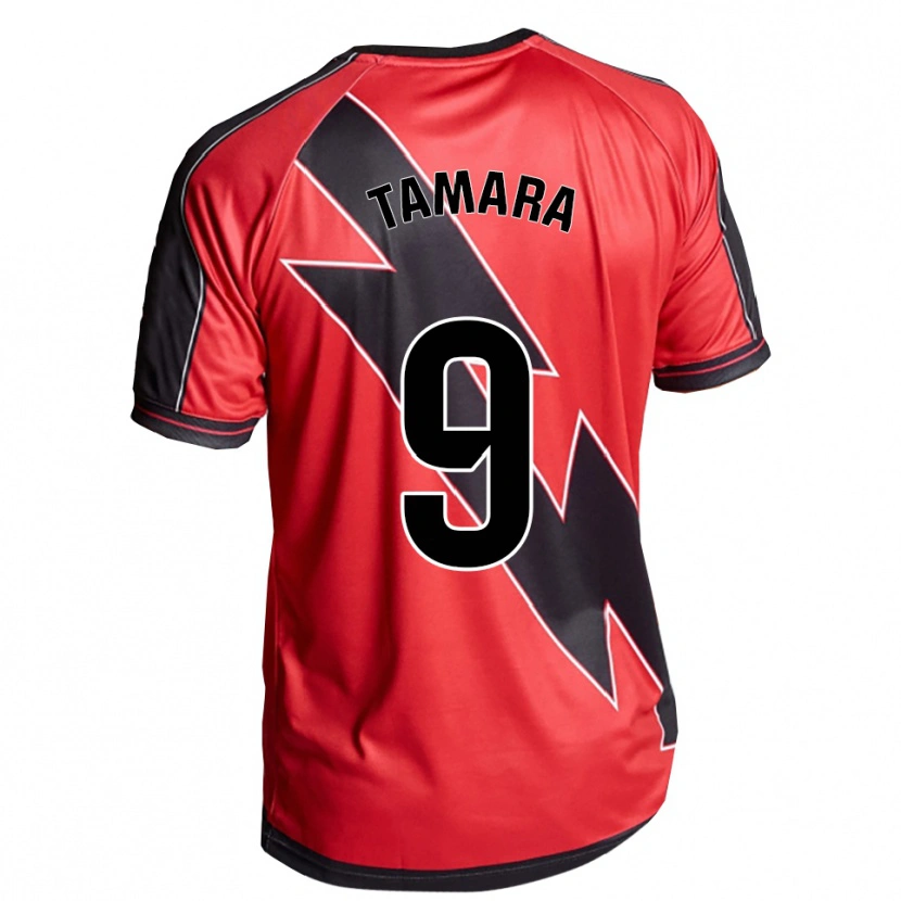 Danxen Women Tamara Álvarez Rodríguez #9 Red Black Away Jersey 2025/26 T-Shirt