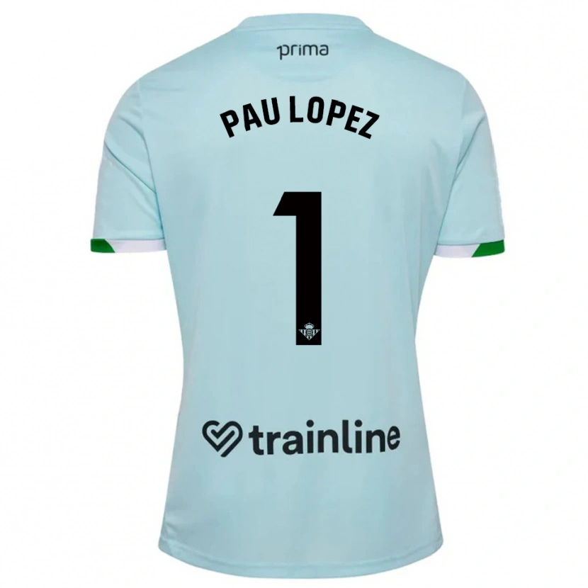 Danxen Women Pau López #1 Sky Blue Green Away Jersey 2025/26 T-Shirt