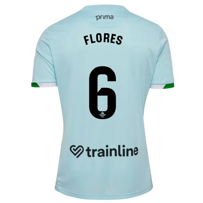 Danxen Women Mateo Flores #6 Sky Blue Green Away Jersey 2025/26 T-Shirt