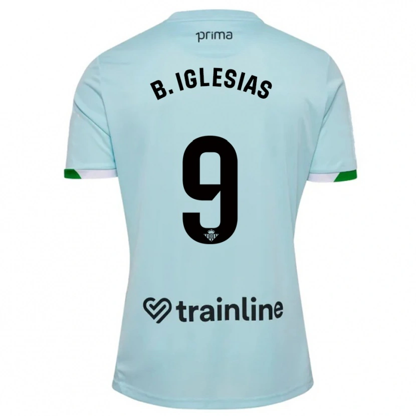 Danxen Women Borja Iglesias #9 Sky Blue Green Away Jersey 2025/26 T-Shirt