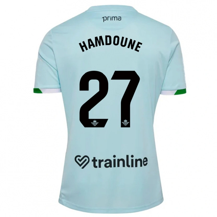 Danxen Women Mohamed Hamdoune #27 Sky Blue Green Away Jersey 2025/26 T-Shirt