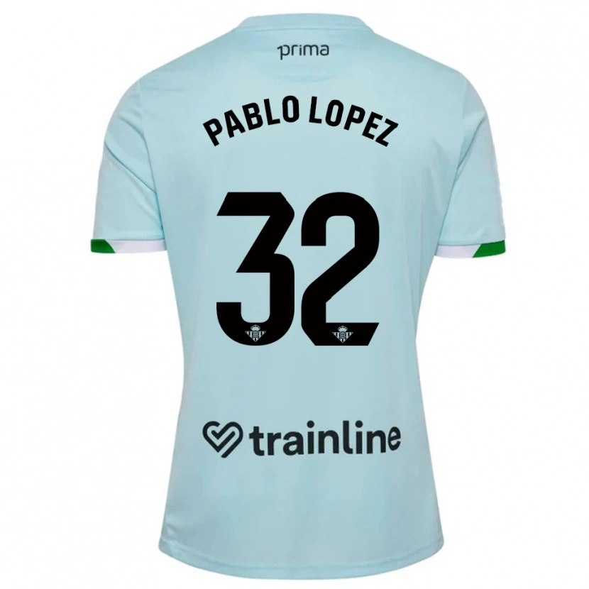Danxen Women Pablo López #32 Sky Blue Green Away Jersey 2025/26 T-Shirt