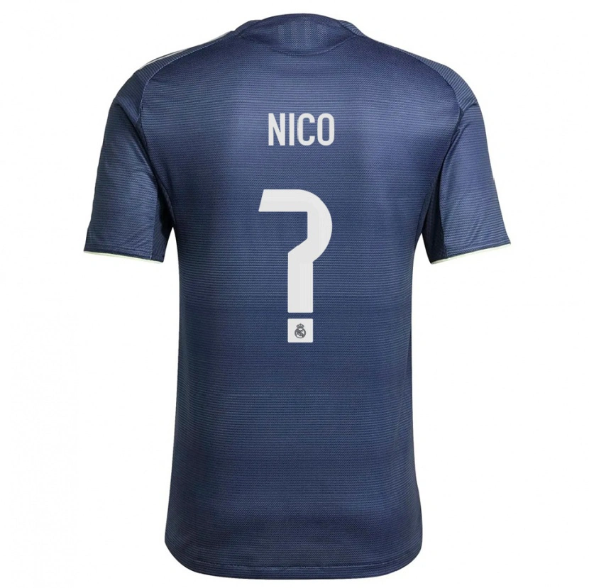 Danxen Women Nico Sánchez #0 Navy Silver Away Jersey 2025/26 T-Shirt