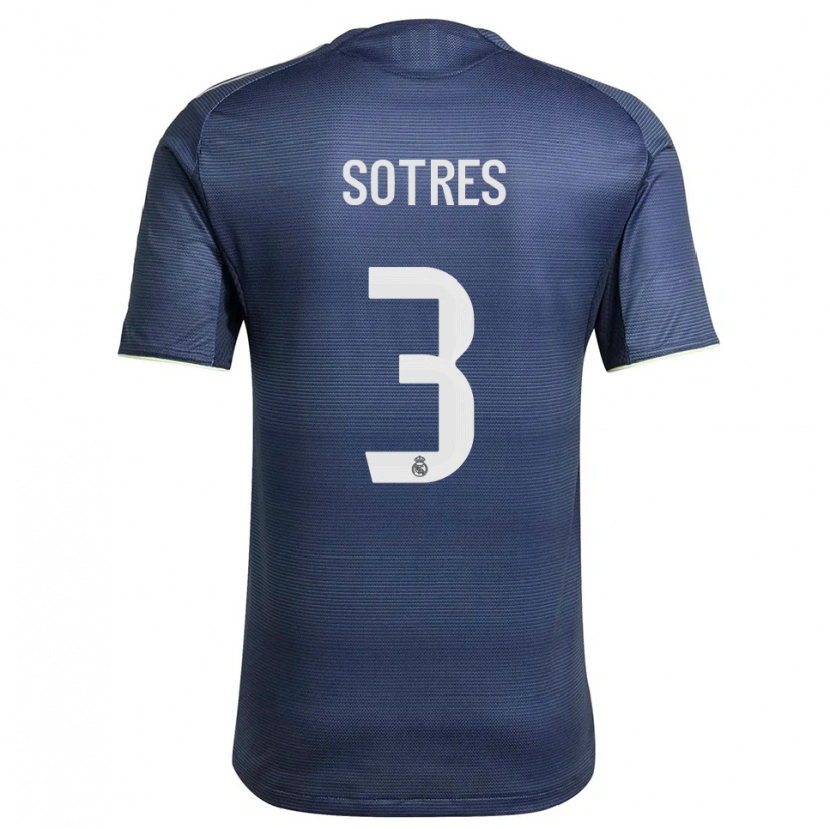 Danxen Women Alfredo Sotres #3 Navy Silver Away Jersey 2025/26 T-Shirt