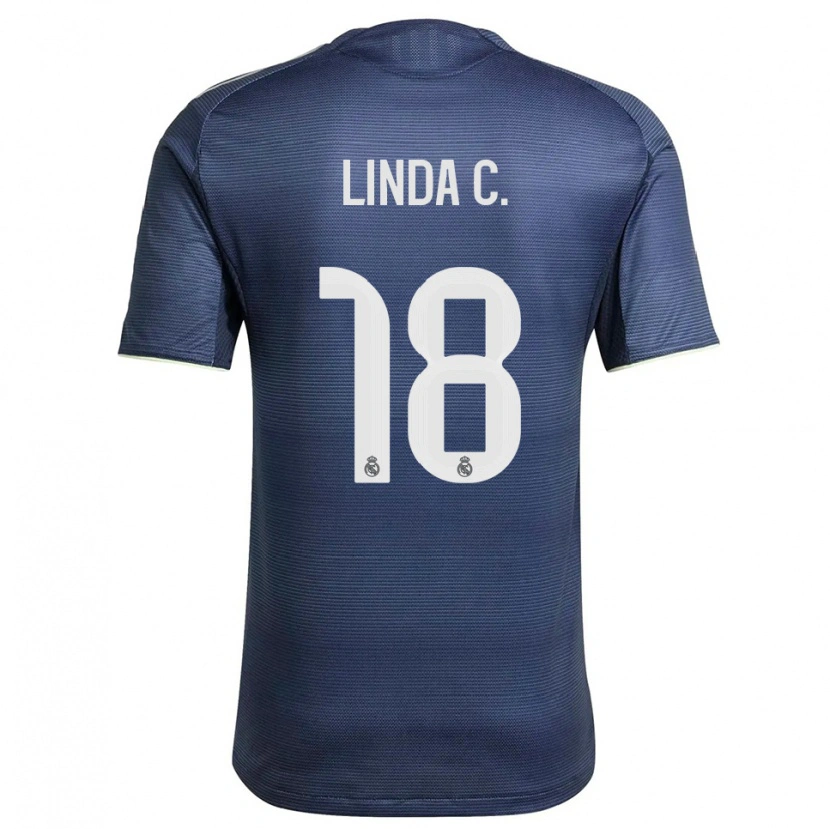 Danxen Women Linda Caicedo #18 Navy Silver Away Jersey 2025/26 T-Shirt
