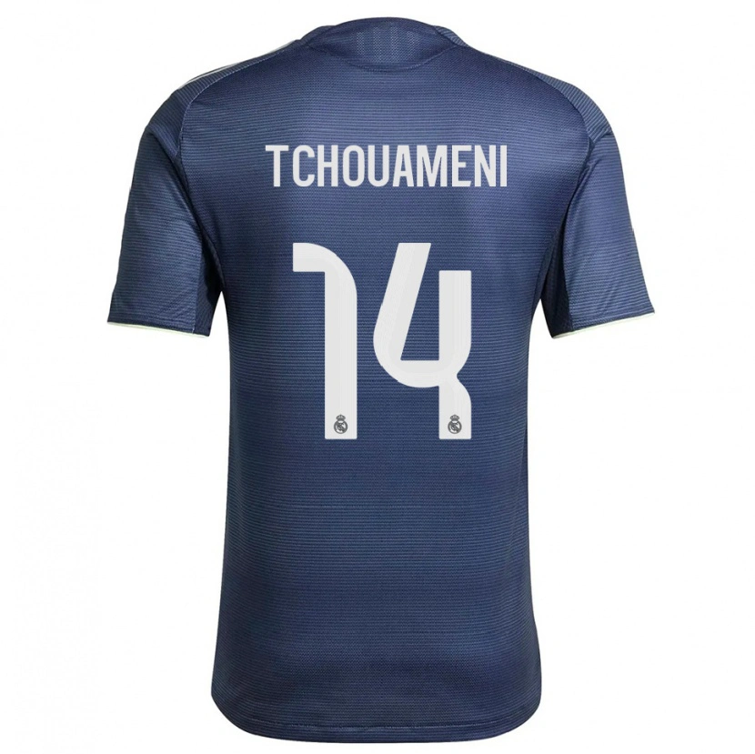 Danxen Women Aurélien Tchouaméni #14 Navy Silver Away Jersey 2025/26 T-Shirt