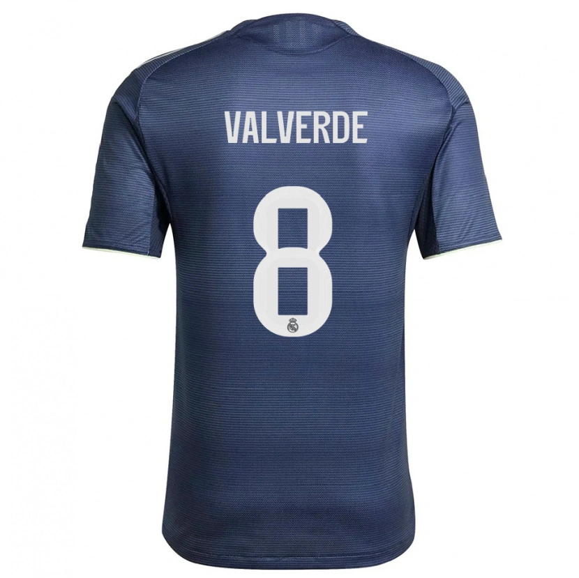 Danxen Women Federico Valverde #8 Navy Silver Away Jersey 2025/26 T-Shirt