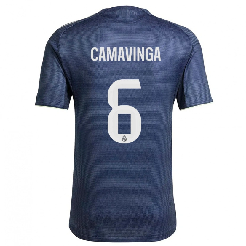 Danxen Women Eduardo Camavinga #6 Navy Silver Away Jersey 2025/26 T-Shirt
