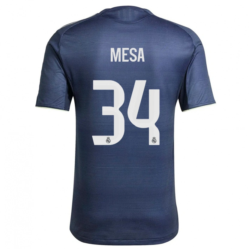 Danxen Women Óscar Mesa #34 Navy Silver Away Jersey 2025/26 T-Shirt