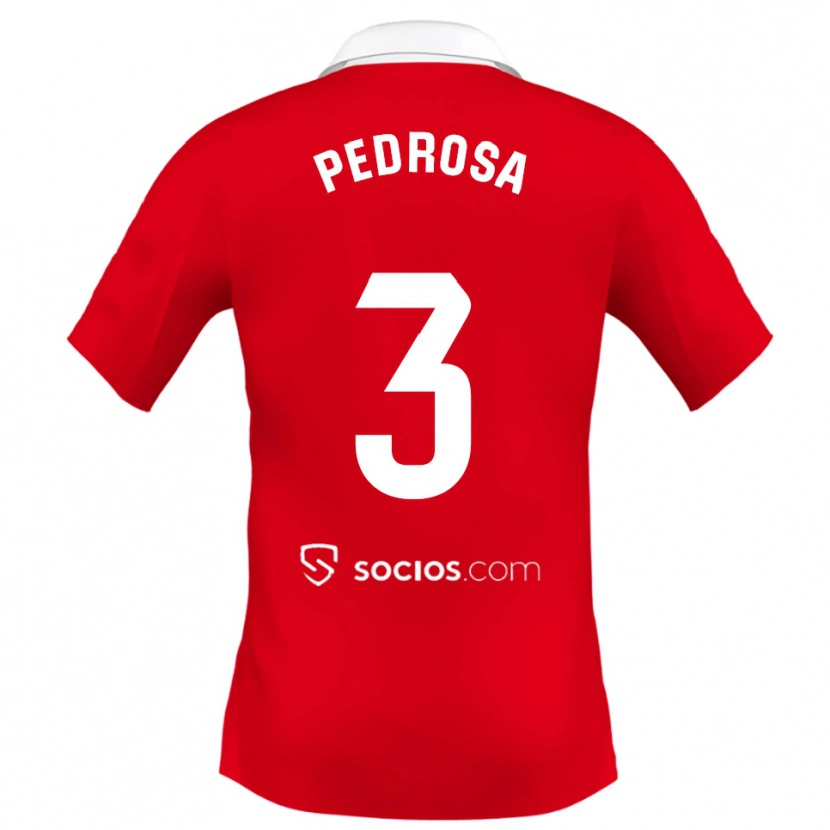 Danxen Women Adrià Pedrosa #3 Red White Grey Away Jersey 2025/26 T-Shirt