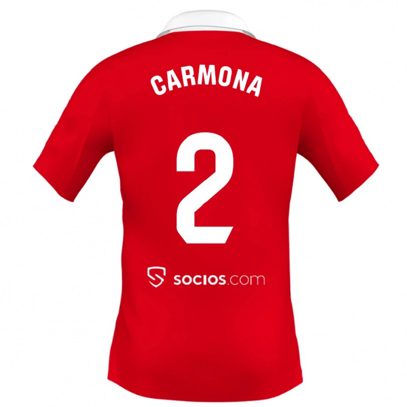 Danxen Women José Ángel Carmona #2 Red White Grey Away Jersey 2025/26 T-Shirt