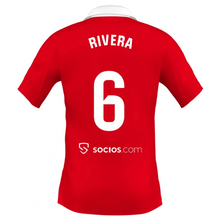 Danxen Women Pablo Rivera #6 Red White Grey Away Jersey 2025/26 T-Shirt