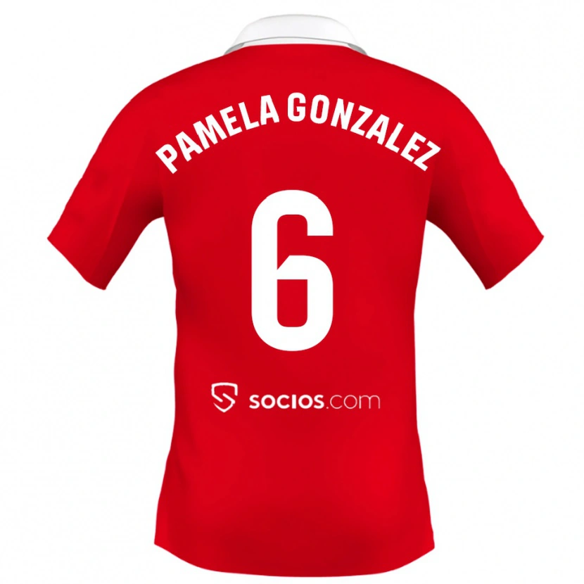 Danxen Women Cinthia Pamela González Medina #6 Red White Grey Away Jersey 2025/26 T-Shirt