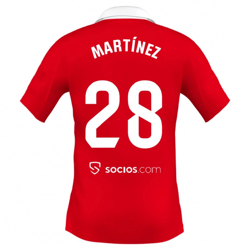 Danxen Women Hugo Martínez #28 Red White Grey Away Jersey 2025/26 T-Shirt