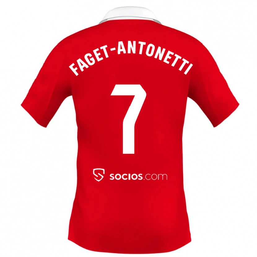 Danxen Women Roméo Faget-Antonetti #7 Red White Grey Away Jersey 2025/26 T-Shirt