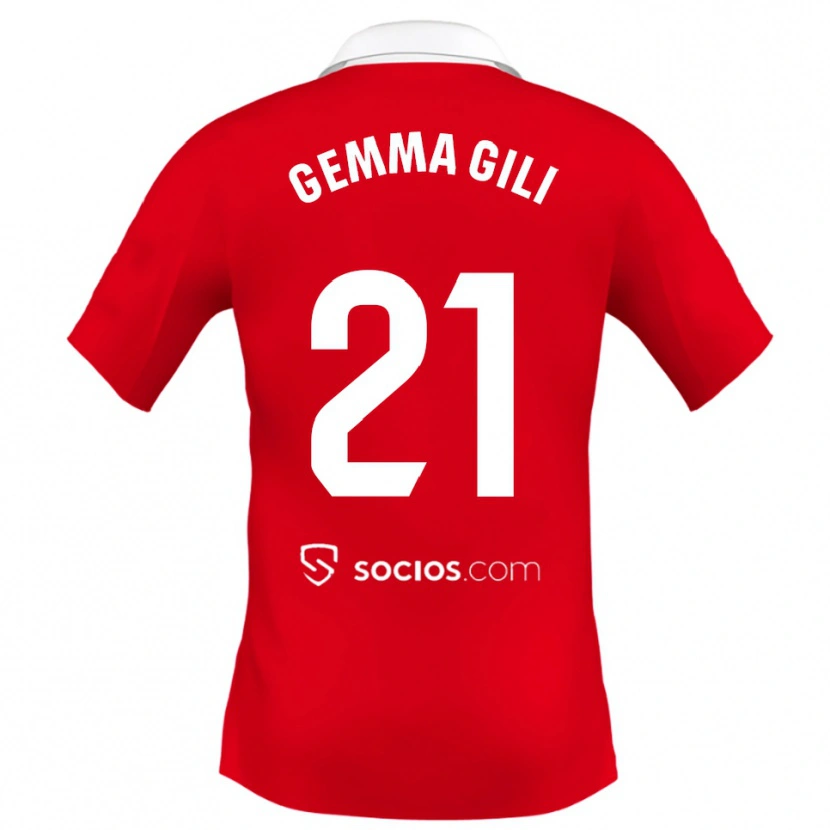 Danxen Women Gemma Gili Giner #21 Red White Grey Away Jersey 2025/26 T-Shirt