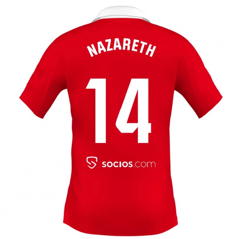 Danxen Women Nazareth Martín #14 Red White Grey Away Jersey 2025/26 T-Shirt