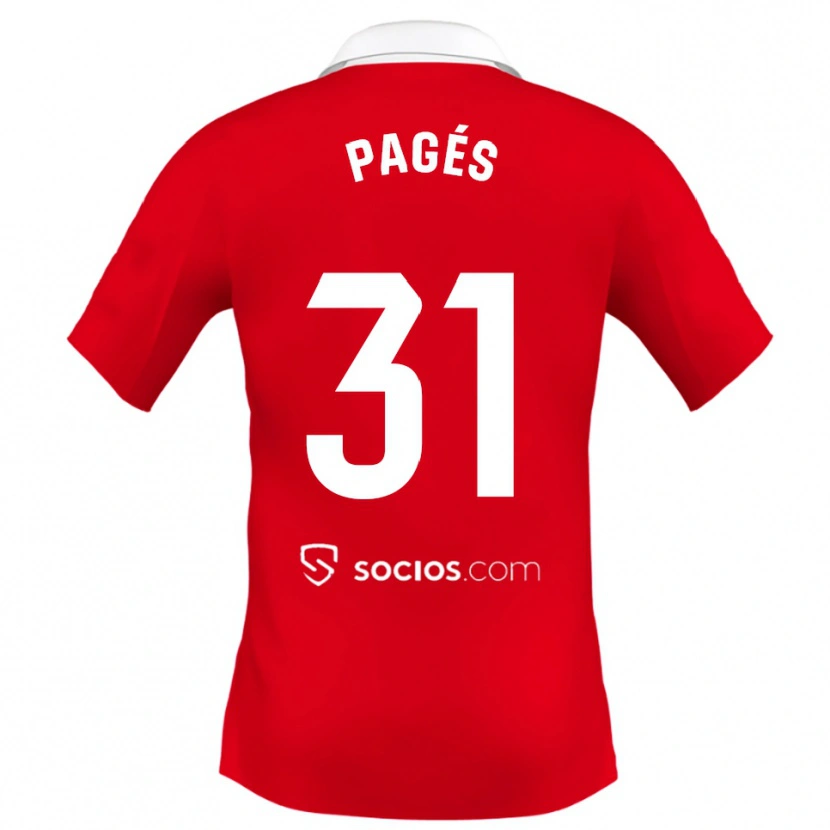 Danxen Women Lukas Pagés #31 Red White Grey Away Jersey 2025/26 T-Shirt