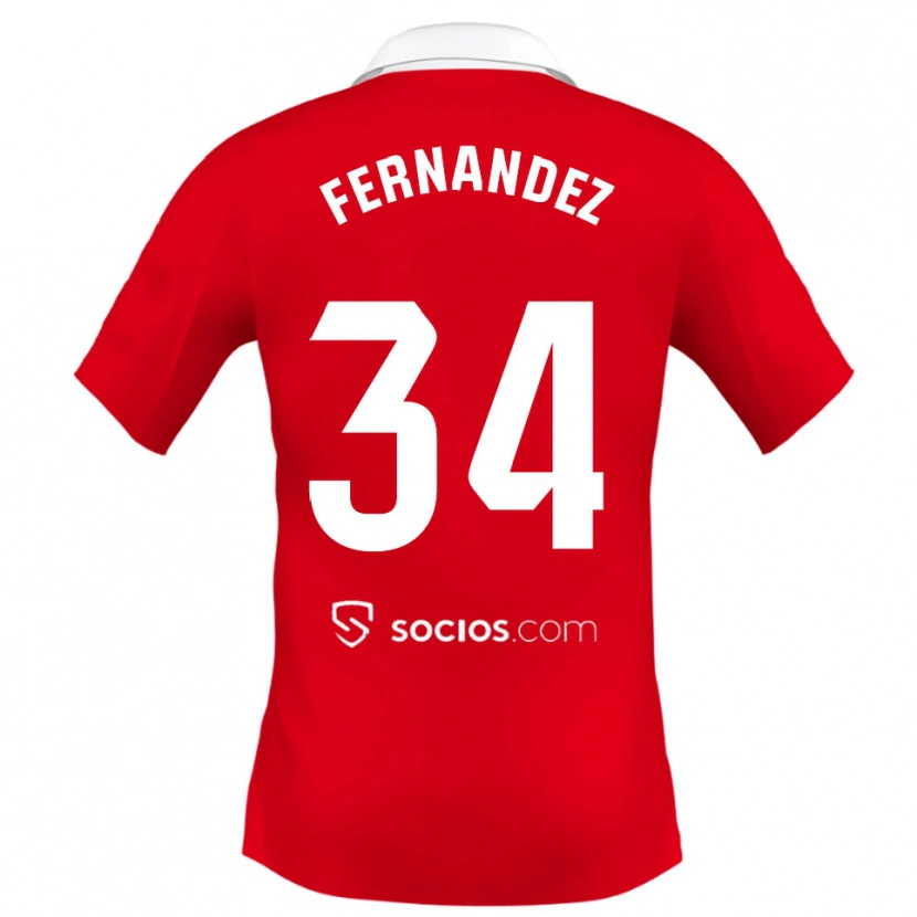 Danxen Women Marc Fernández #34 Red White Grey Away Jersey 2025/26 T-Shirt