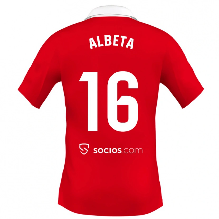 Danxen Women Alba López Pérez #16 Red White Grey Away Jersey 2025/26 T-Shirt