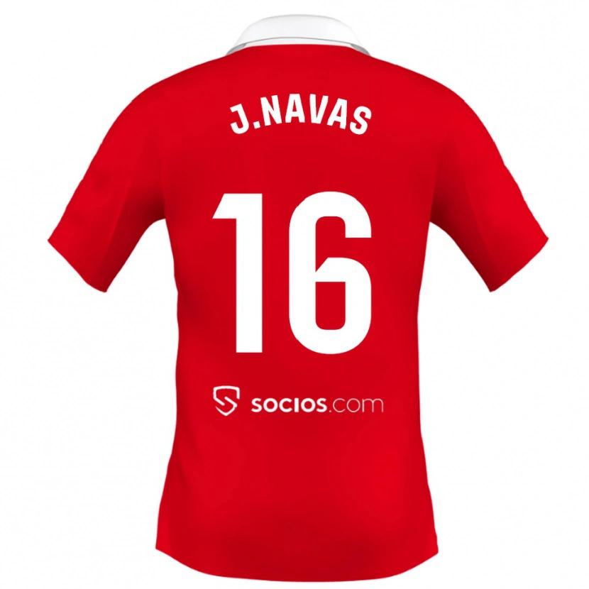Danxen Women Jesus Navas #16 Red White Grey Away Jersey 2025/26 T-Shirt
