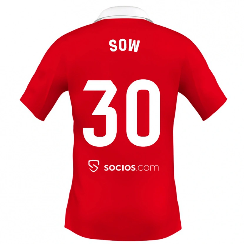Danxen Women Ibrahima Sow #30 Red White Grey Away Jersey 2025/26 T-Shirt