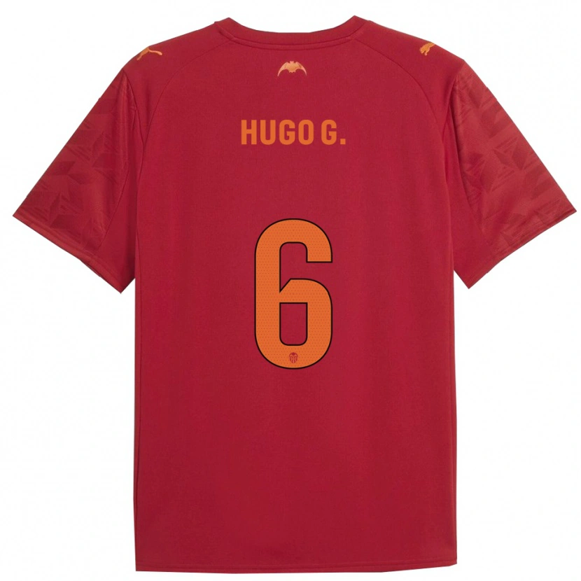 Danxen Women Hugo Guillamón #6 Red Orange Away Jersey 2025/26 T-Shirt
