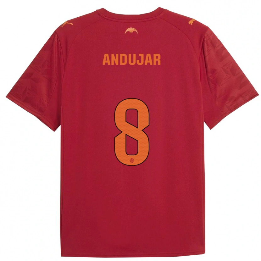Danxen Women Candela Andujar #8 Red Orange Away Jersey 2025/26 T-Shirt