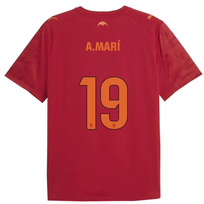 Danxen Women Alberto Marí #19 Red Orange Away Jersey 2025/26 T-Shirt