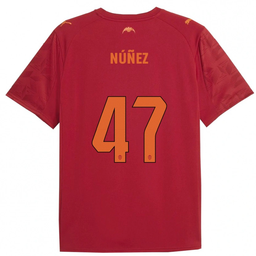 Danxen Women Lucas Núñez #47 Red Orange Away Jersey 2025/26 T-Shirt