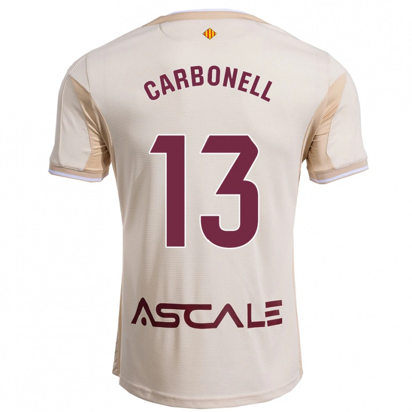 Danxen Women Carmen Carbonell #13 Off-White Burgundy Away Jersey 2025/26 T-Shirt