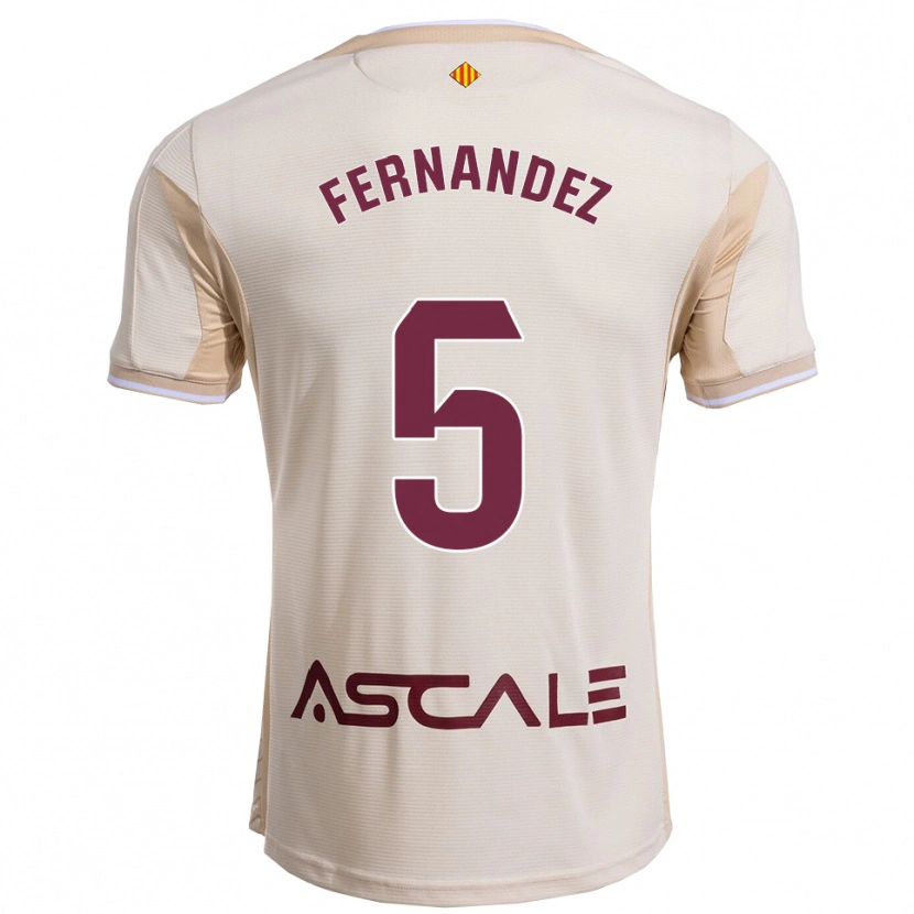 Danxen Women Álvaro Fernández #5 Off-White Burgundy Away Jersey 2025/26 T-Shirt