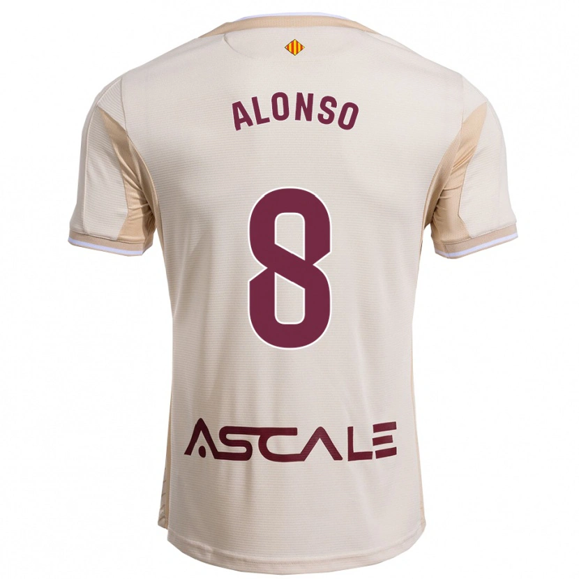 Danxen Women Rodri Alonso #8 Off-White Burgundy Away Jersey 2025/26 T-Shirt