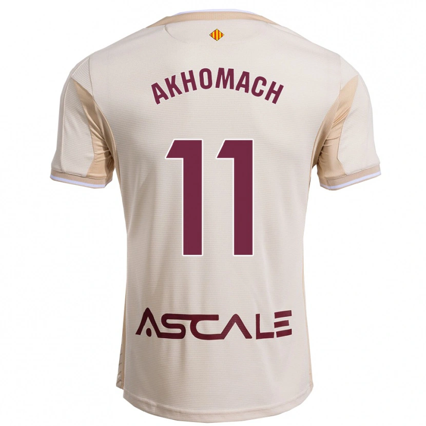 Danxen Women Ilias Akhomach #11 Off-White Burgundy Away Jersey 2025/26 T-Shirt
