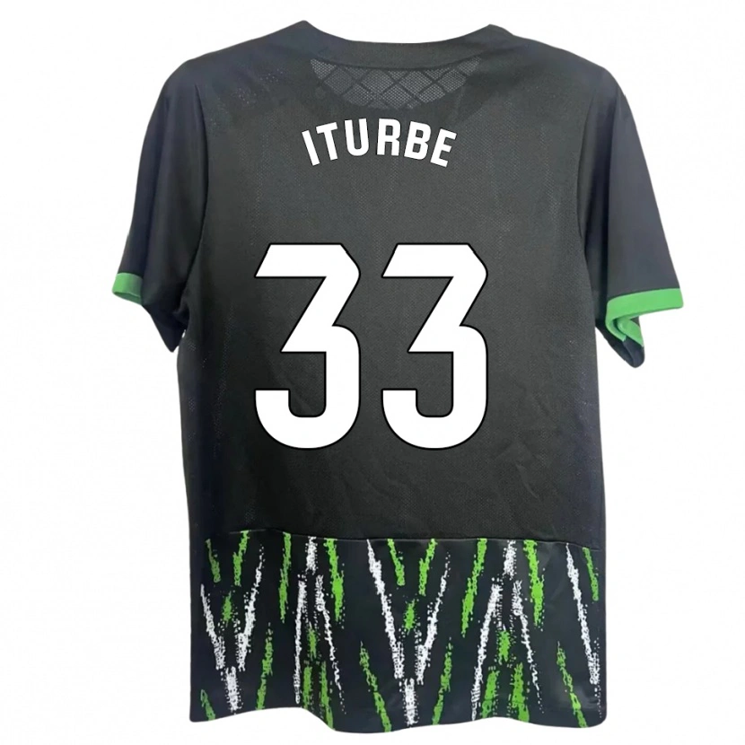 Danxen Women Alejandro Iturbe #33 Black Green Away Jersey 2025/26 T-Shirt