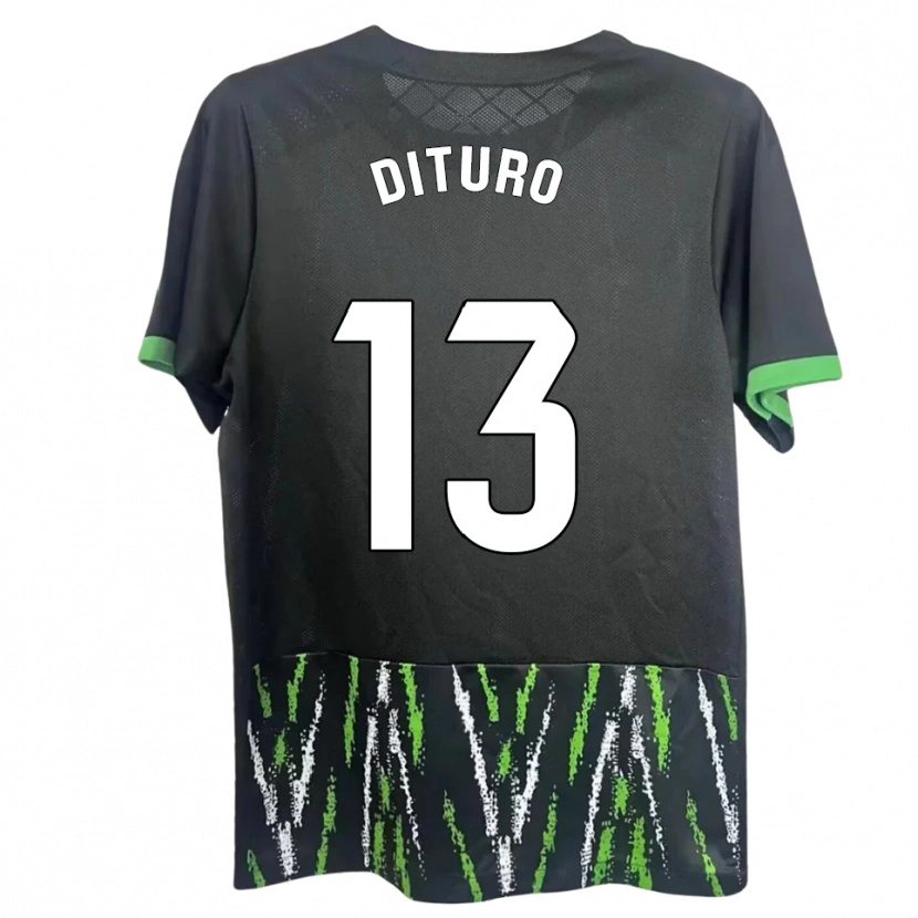 Danxen Women Matías Dituro #13 Black Green Away Jersey 2025/26 T-Shirt