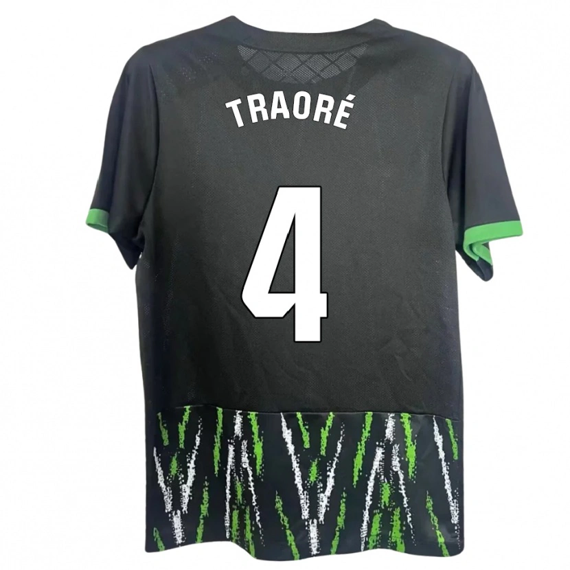 Danxen Women Bakary Traoré #4 Black Green Away Jersey 2025/26 T-Shirt