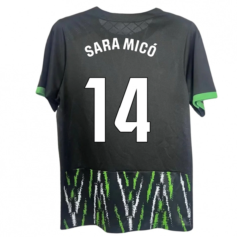 Danxen Women Sara Micó Soler #14 Black Green Away Jersey 2025/26 T-Shirt