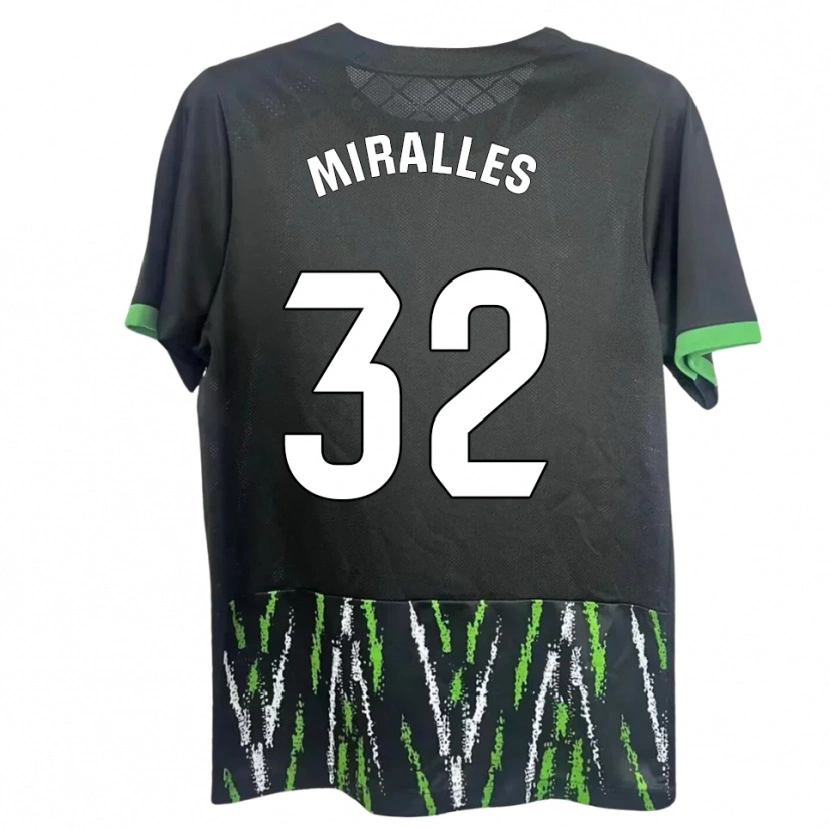 Danxen Women Álvaro Miralles #32 Black Green Away Jersey 2025/26 T-Shirt