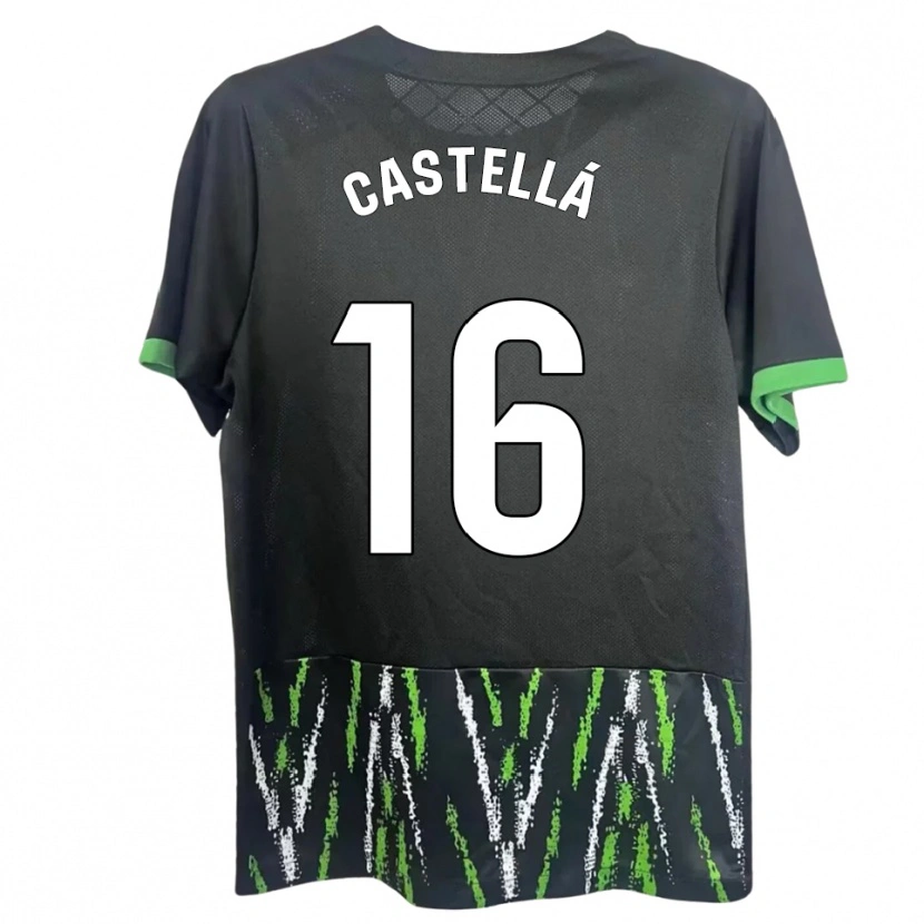 Danxen Women Didac Castellá #16 Black Green Away Jersey 2025/26 T-Shirt