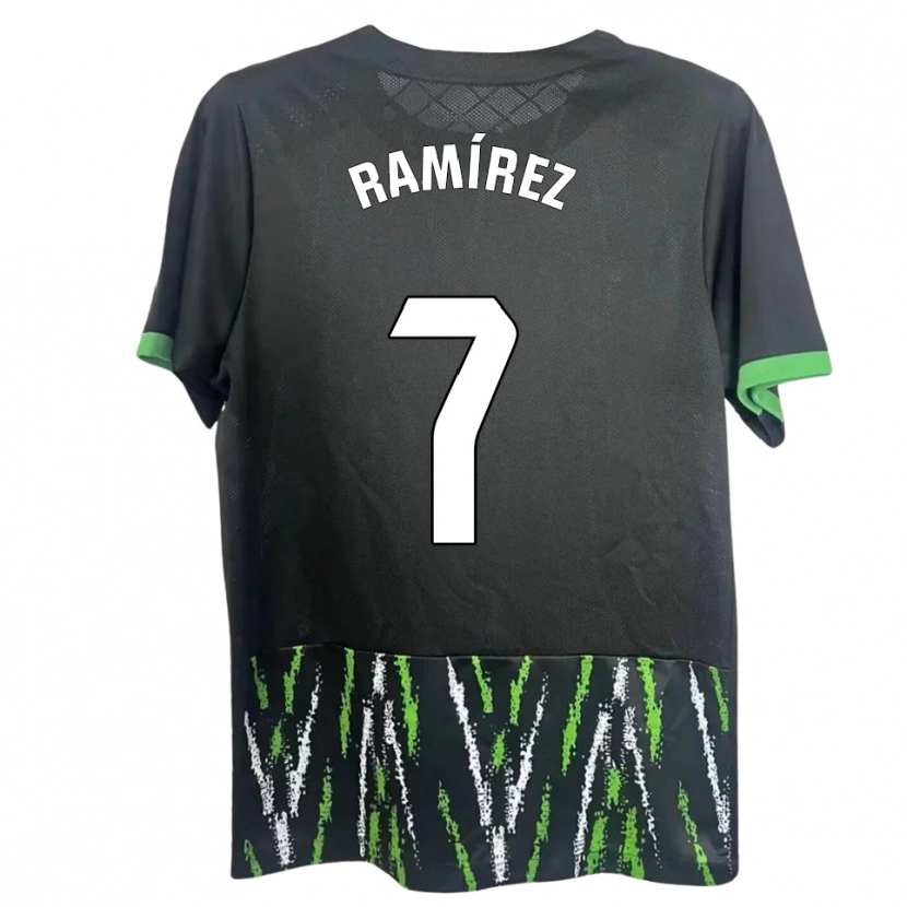 Danxen Women Jalmar Ramírez #7 Black Green Away Jersey 2025/26 T-Shirt