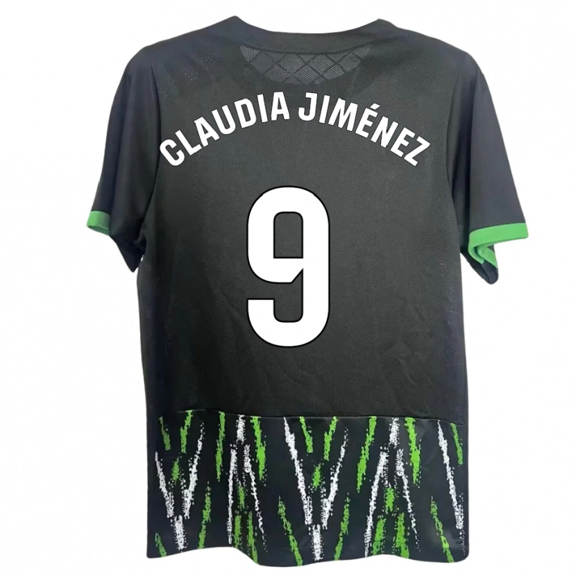 Danxen Women Claudia Jiménez Gutiérrez #9 Black Green Away Jersey 2025/26 T-Shirt