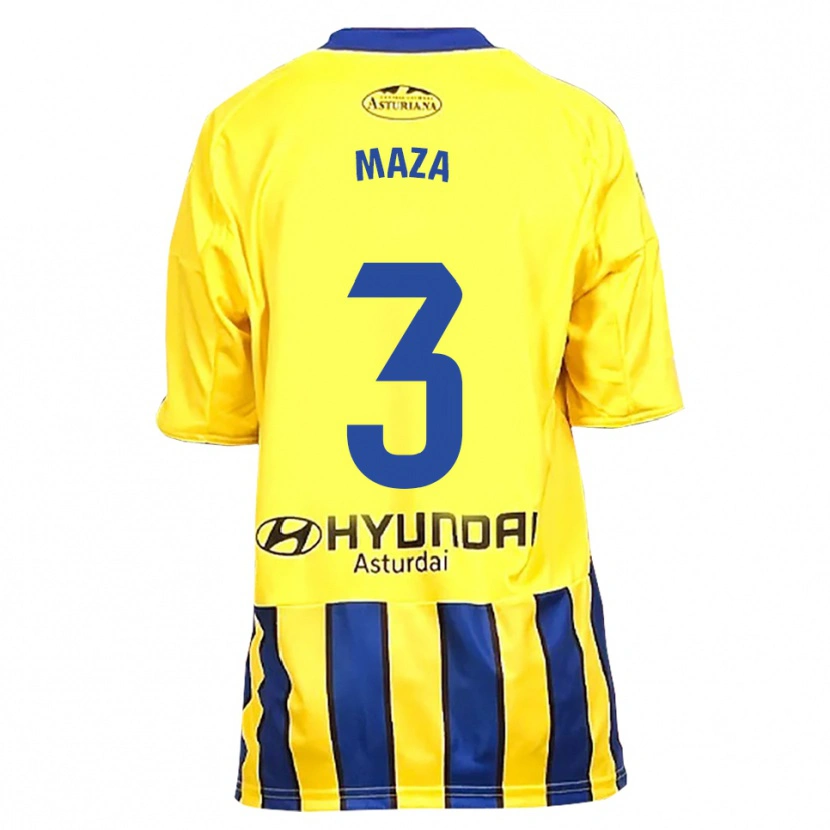 Danxen Women Óscar Maza #3 Yellow Blue Away Jersey 2025/26 T-Shirt