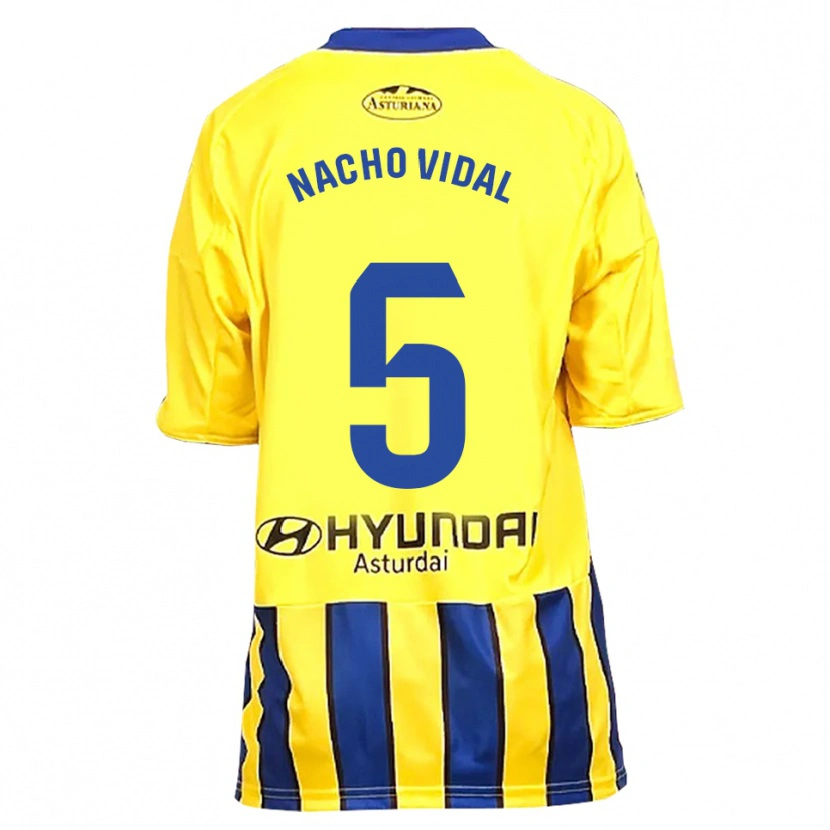 Danxen Women Nacho Vidal #5 Yellow Blue Away Jersey 2025/26 T-Shirt