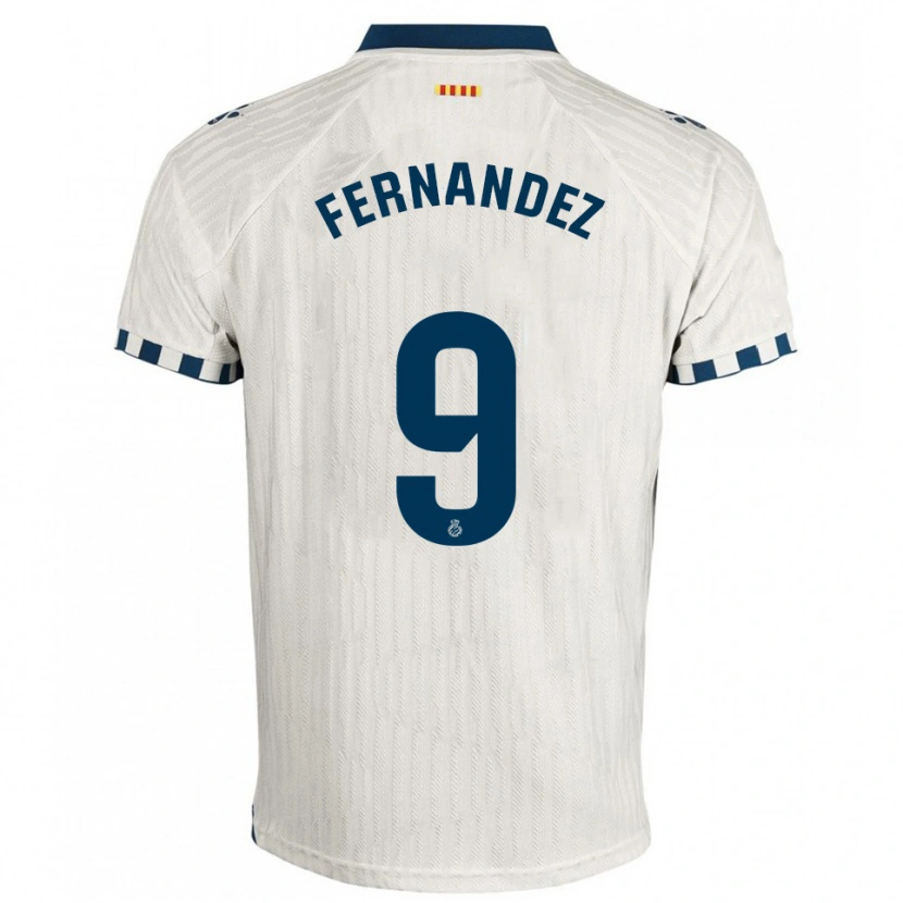 Danxen Women Roberto Fernández #9 White Blue Away Jersey 2025/26 T-Shirt