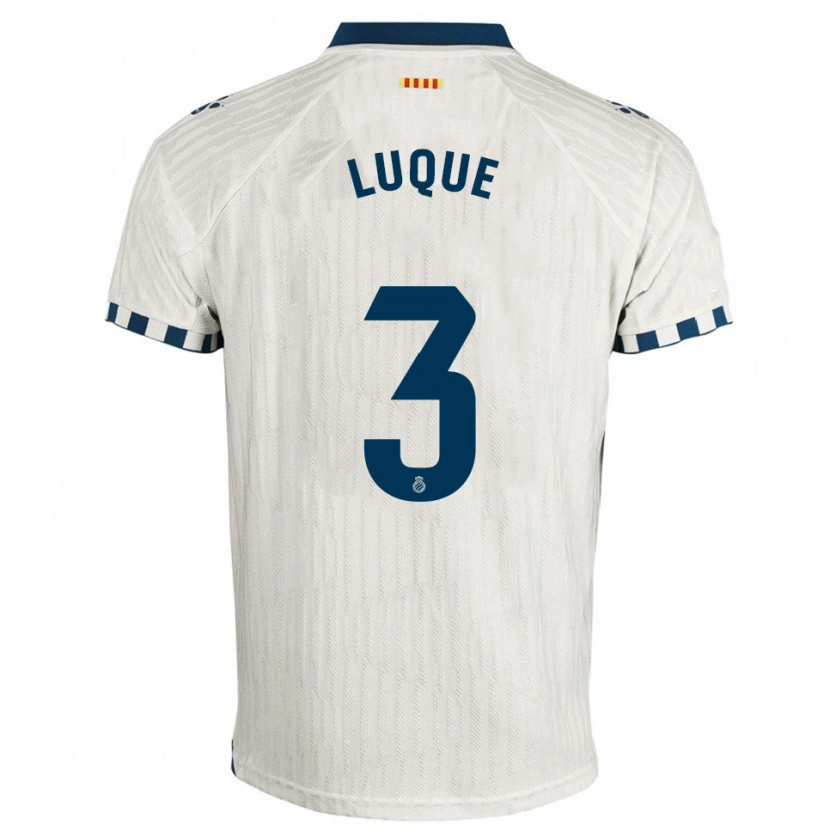 Danxen Women Gerard Luque #3 White Blue Away Jersey 2025/26 T-Shirt