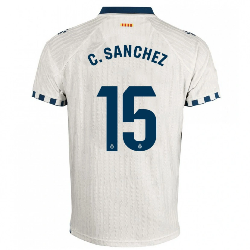 Danxen Women Carlos Sánchez #15 White Blue Away Jersey 2025/26 T-Shirt