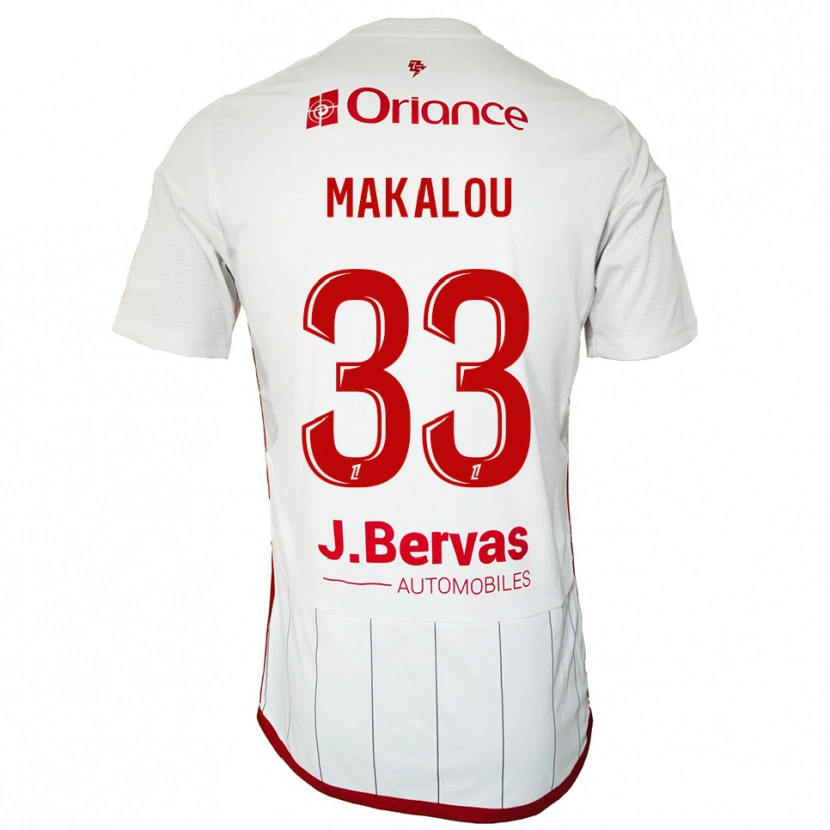 Danxen Women Hamidou Makalou #33 White Red Away Jersey 2025/26 T-Shirt