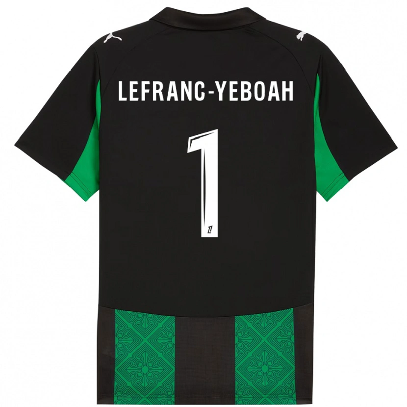 Danxen Women Daïvy Lefranc-Yeboah #1 Black Green Away Jersey 2025/26 T-Shirt